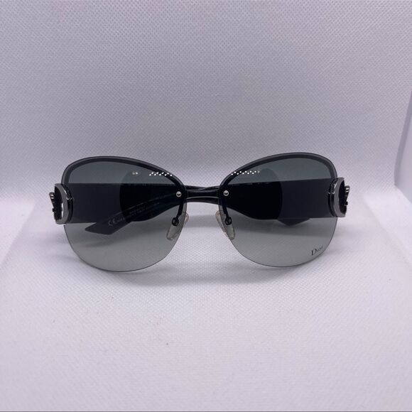 Dior Women's Black & Green Gradient Wrap Belt Buckle Logo Sunglasses - Picture 12 of 16